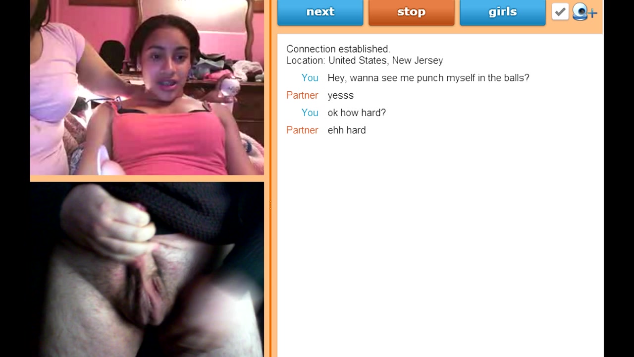 Self ballbusting on webcam